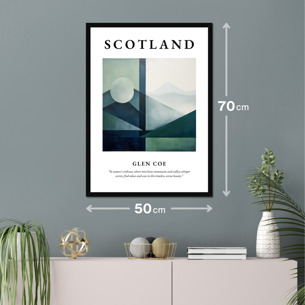 Poster of Glen Coe hanging on a wall