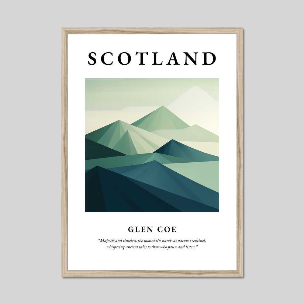 Poster in a natural frame with the word Scotland