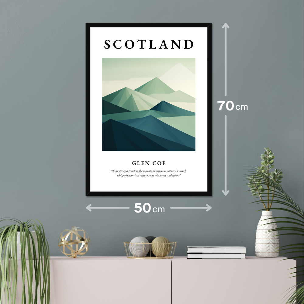 Poster of Glen Coe hanging on a wall