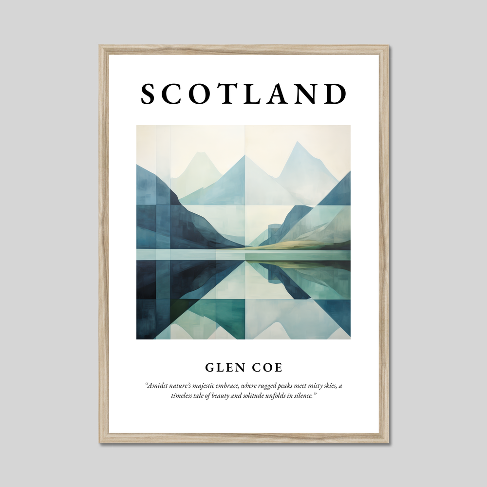 Poster in a natural frame with the word Scotland