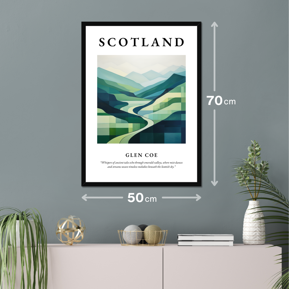 Poster of Glen Coe hanging on a wall