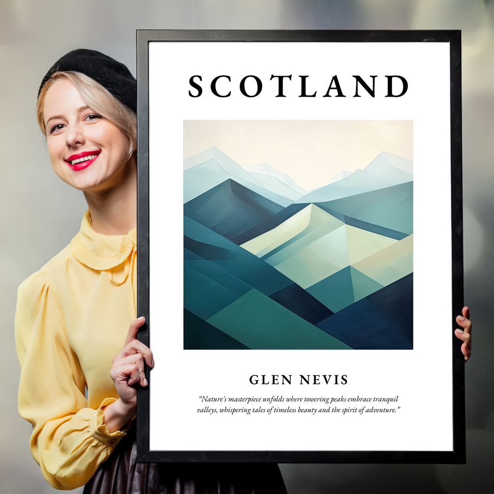 Person holding a poster of Glen Nevis