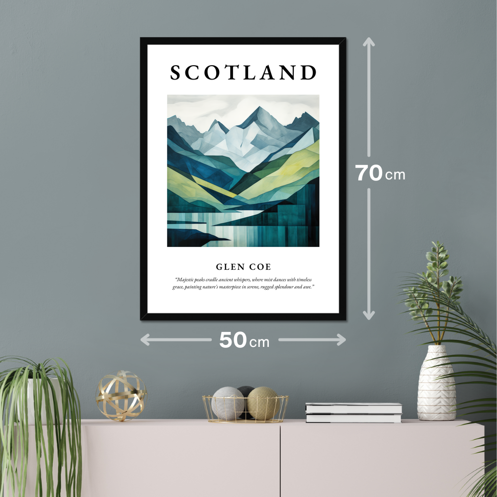 Poster of Glen Coe hanging on a wall