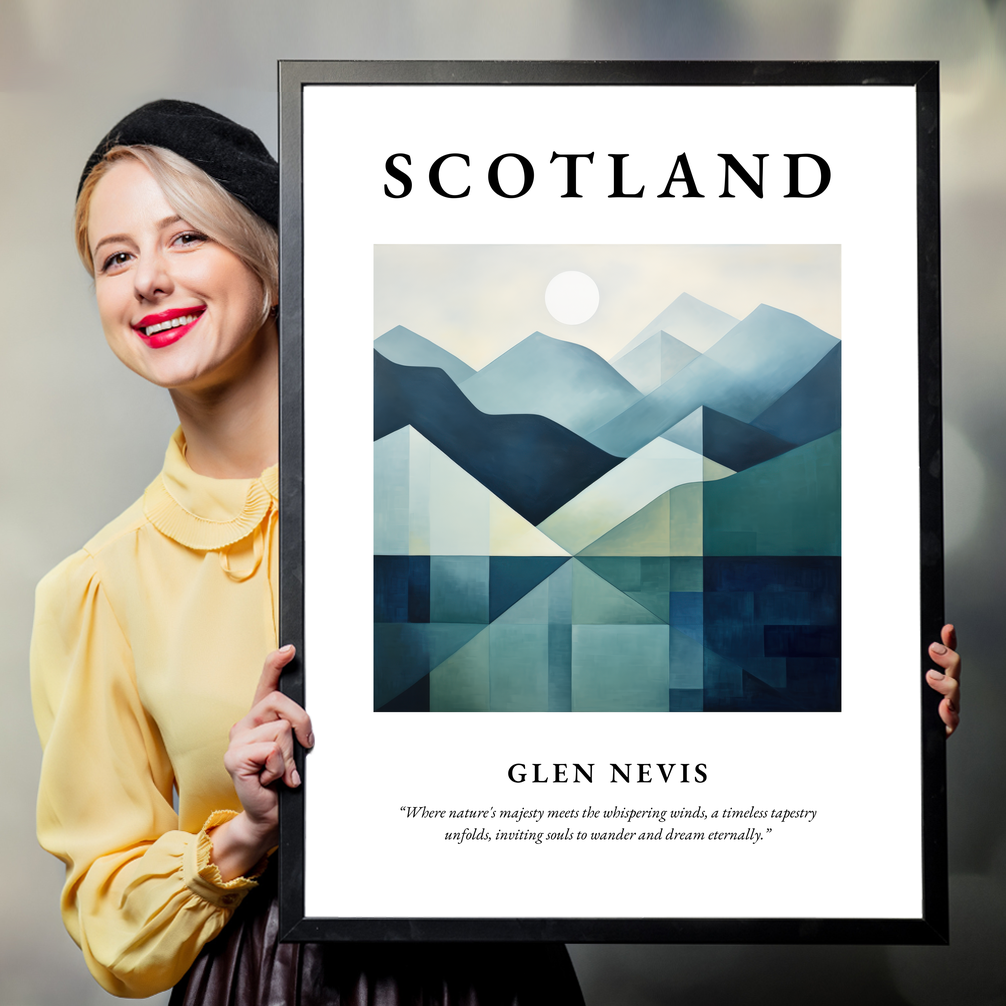 Person holding a poster of Glen Nevis