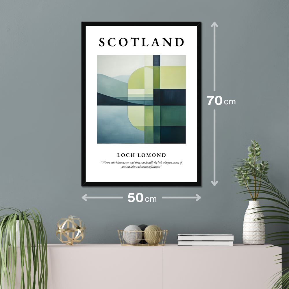 Poster of Loch Lomond hanging on a wall