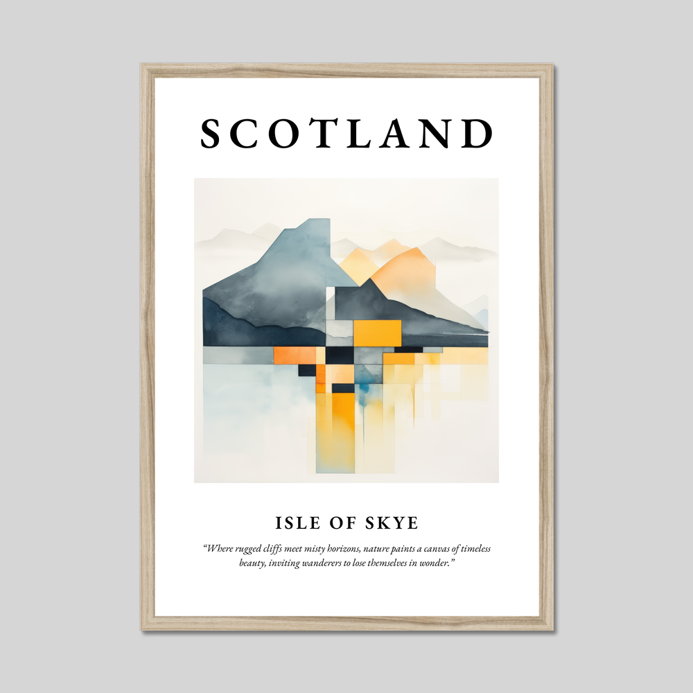 Poster in a natural frame with the word Scotland