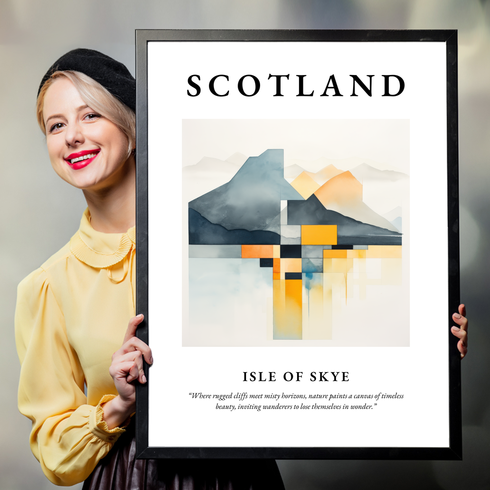 Person holding a poster of Isle of Skye