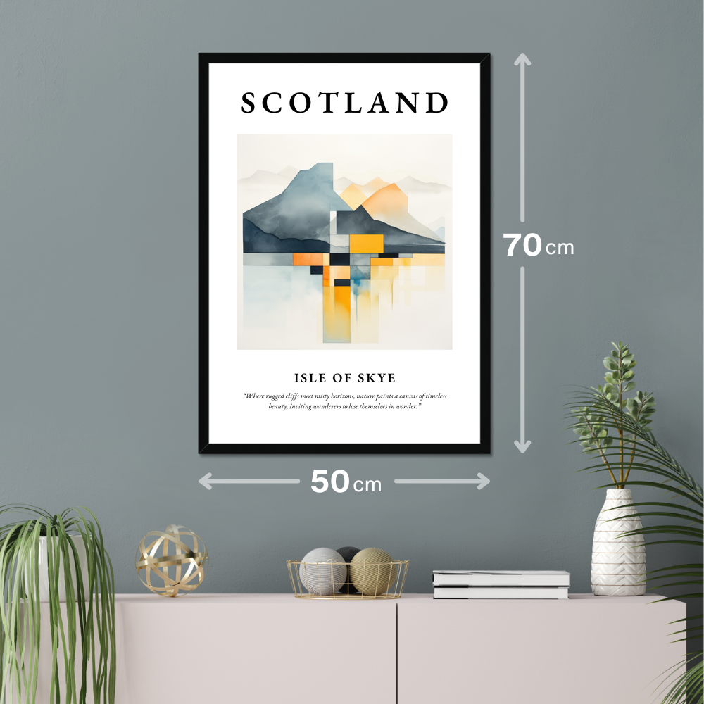 Poster of Isle of Skye hanging on a wall