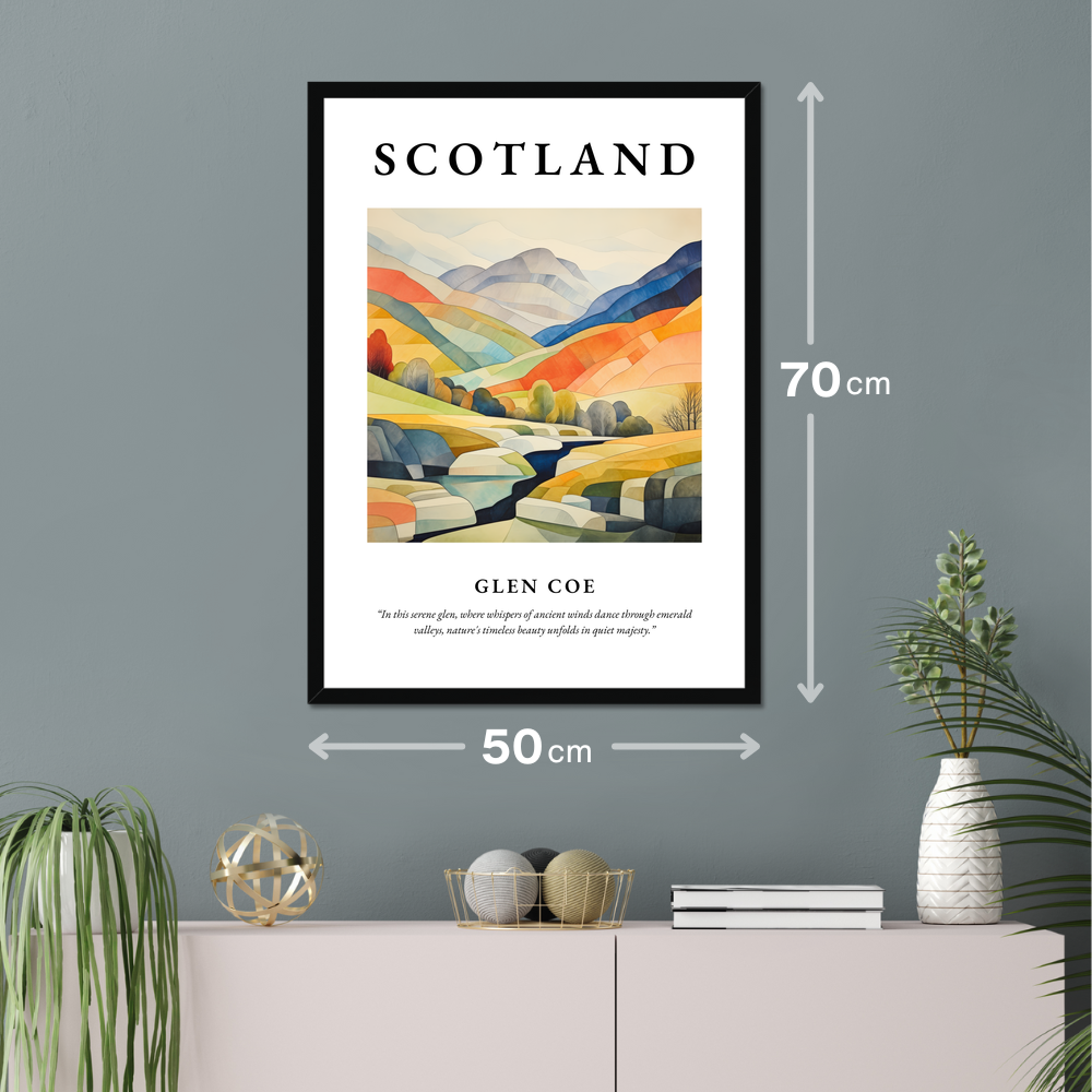 Poster of Glen Coe hanging on a wall