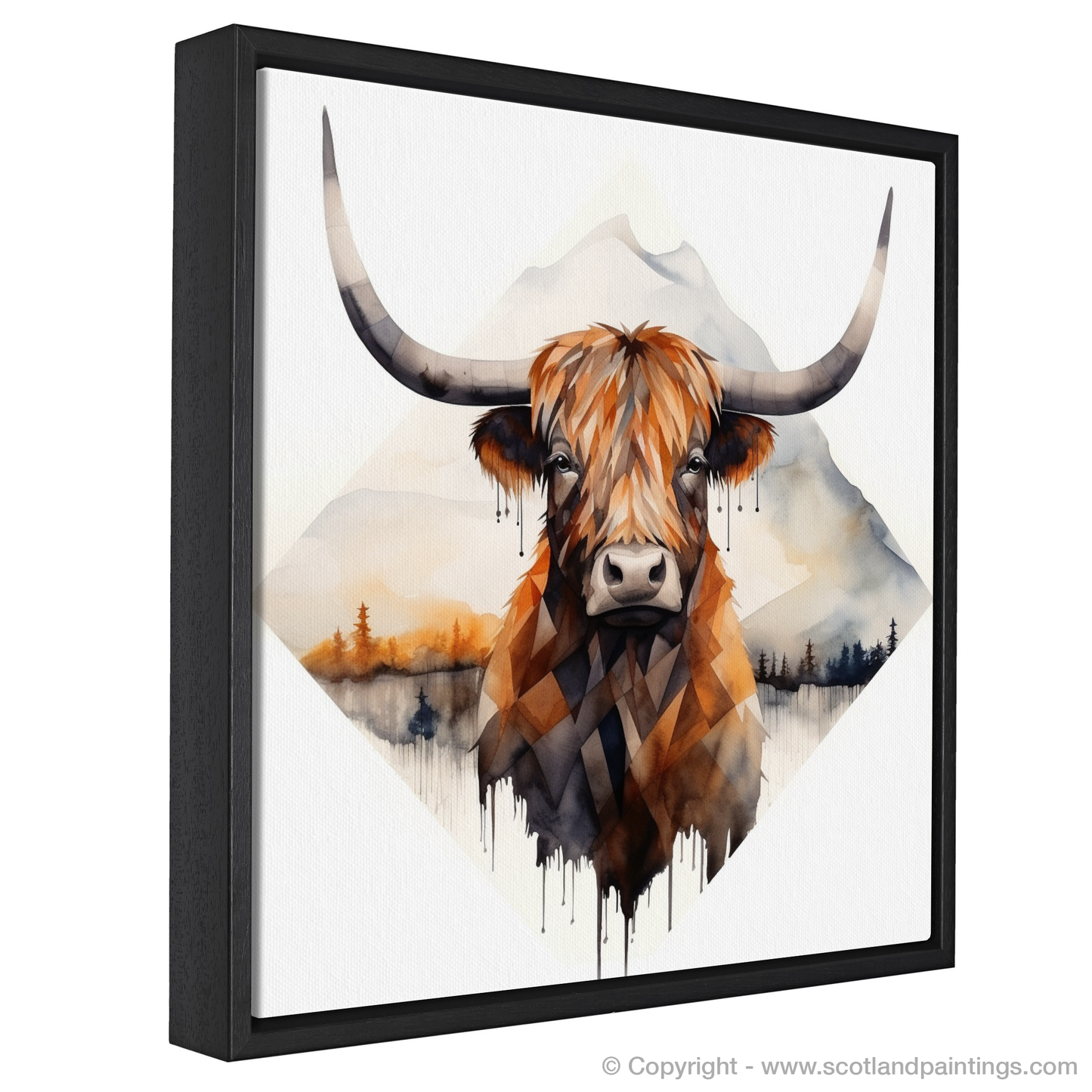 Highland Serenity: A Minimalist Tribute to Scotland's Iconic Cow