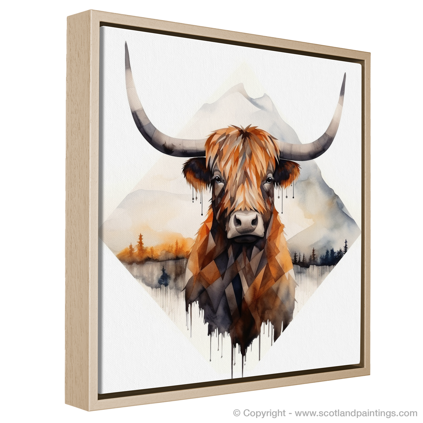 Highland Serenity: A Minimalist Tribute to Scotland's Iconic Cow