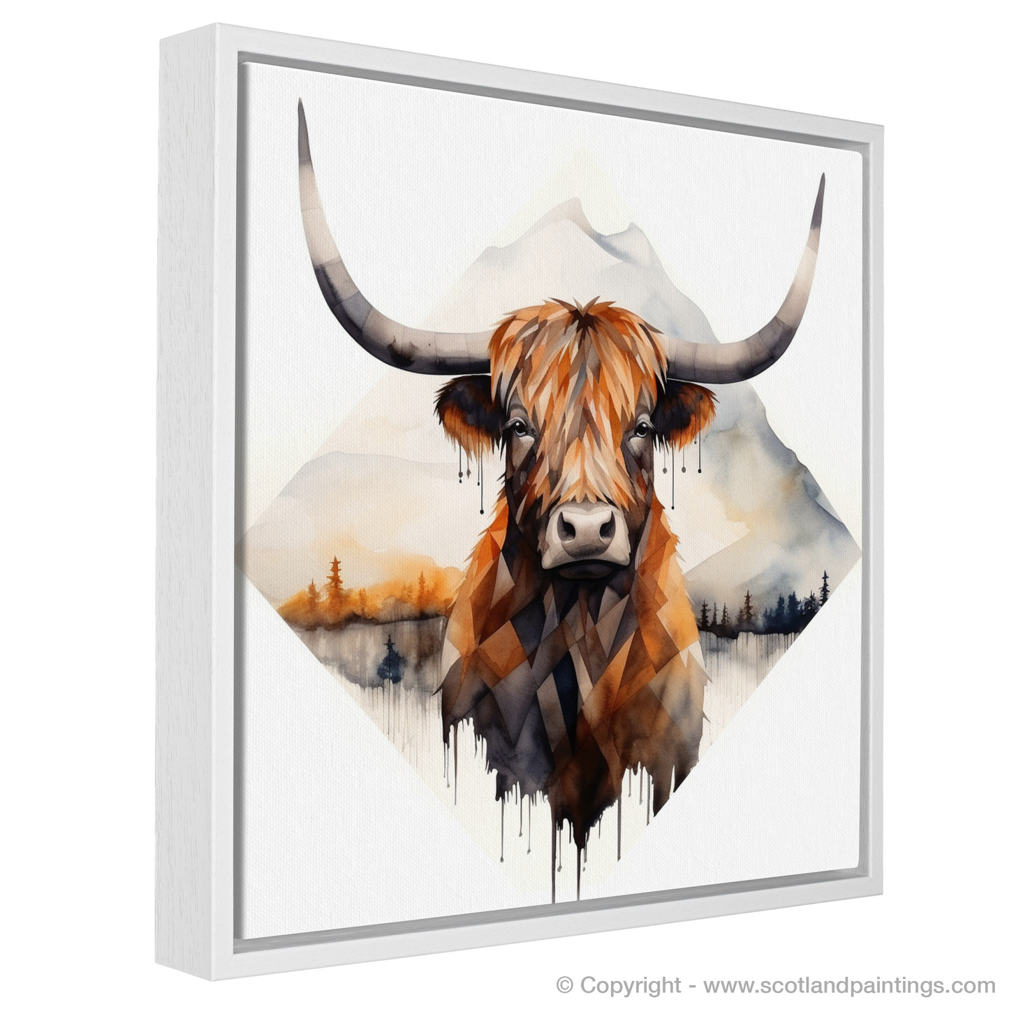 Highland Serenity: A Minimalist Tribute to Scotland's Iconic Cow