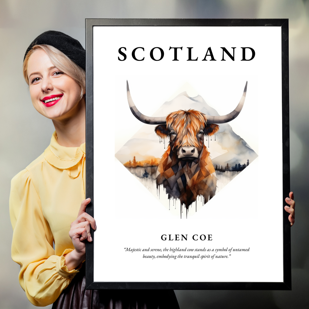 Person holding a poster of Glen Coe