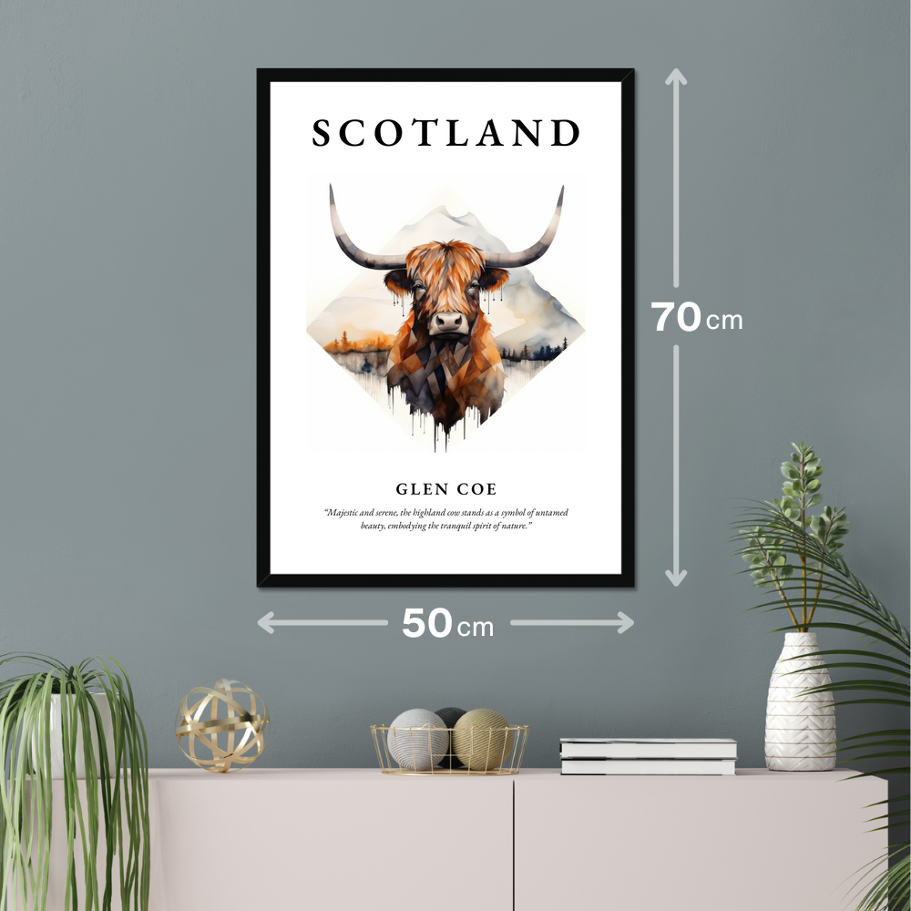 Poster of Glen Coe hanging on a wall