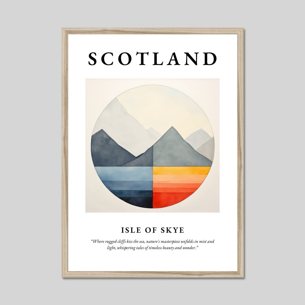 Poster in a natural frame with the word Scotland