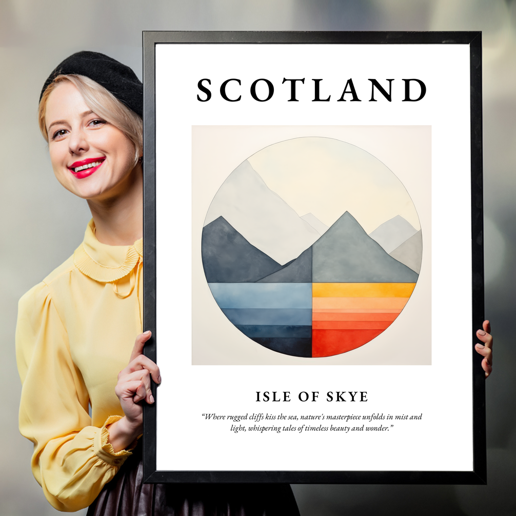 Person holding a poster of Isle of Skye