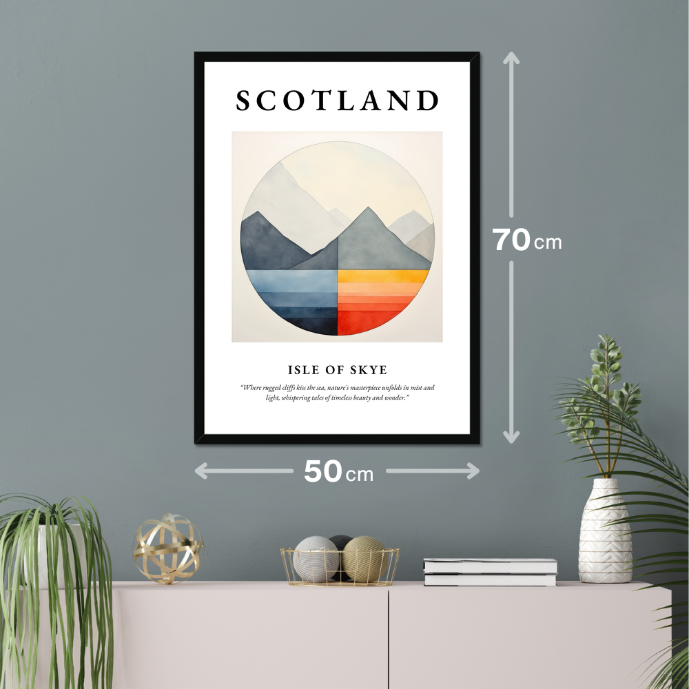 Poster of Isle of Skye hanging on a wall