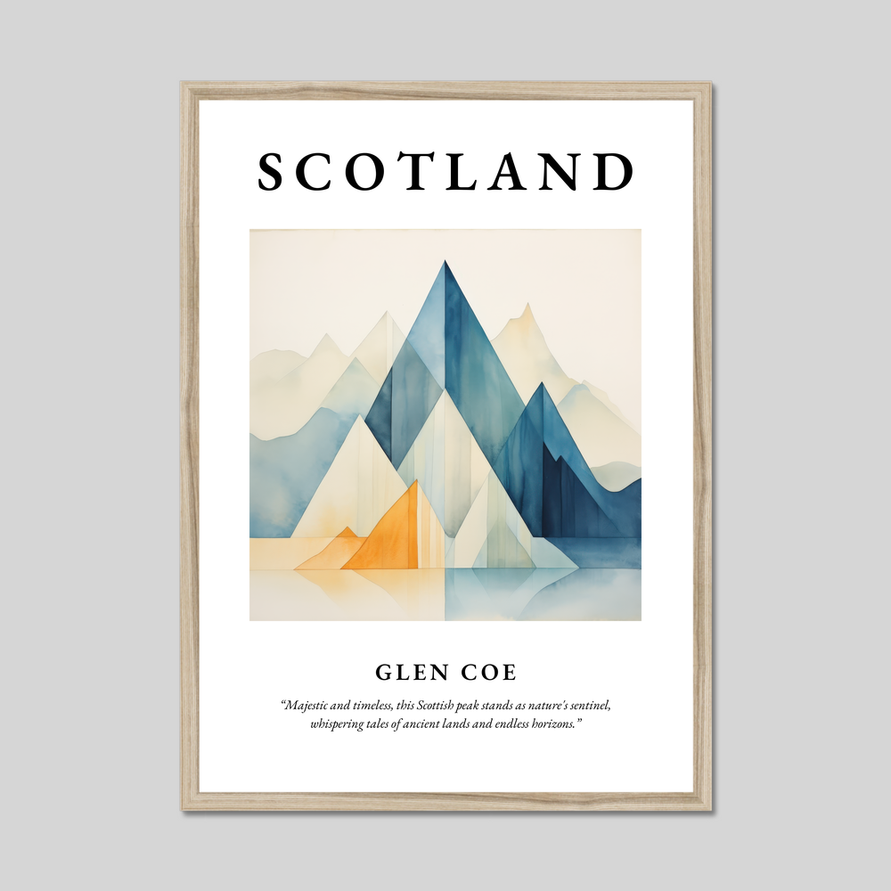 Poster in a natural frame with the word Scotland