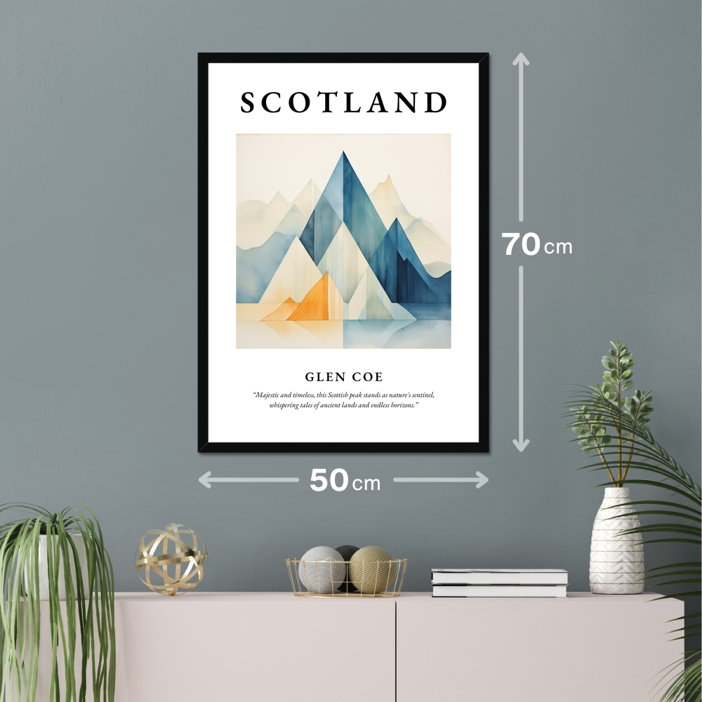 Poster of Glen Coe hanging on a wall