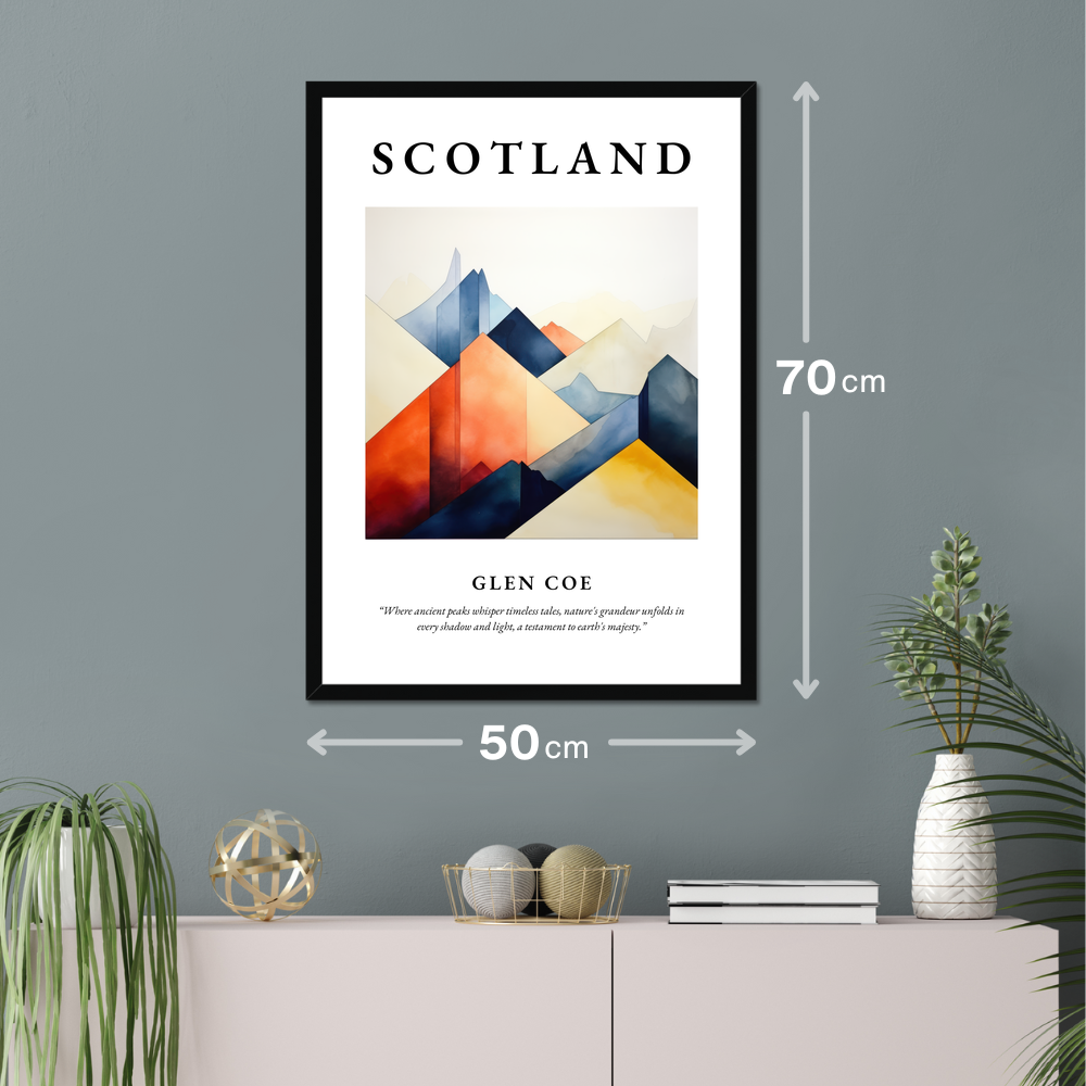 Poster of Glen Coe hanging on a wall