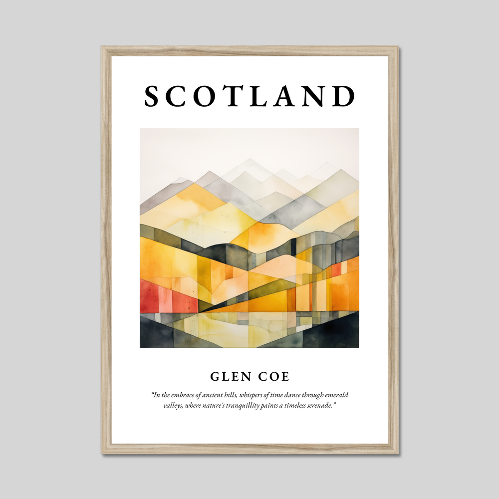 Poster in a natural frame with the word Scotland