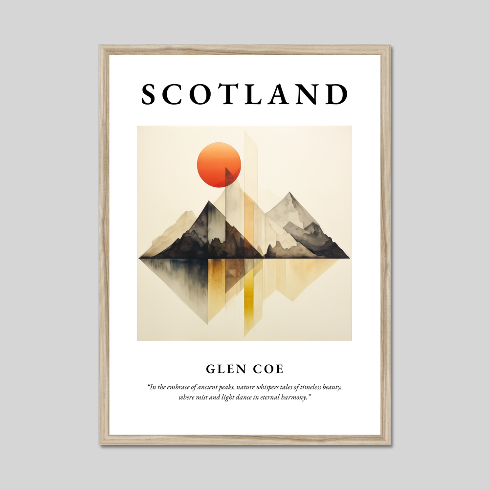 Poster in a natural frame with the word Scotland