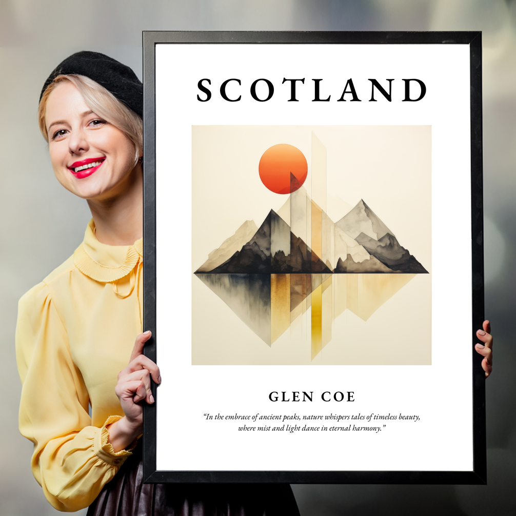 Person holding a poster of Glen Coe