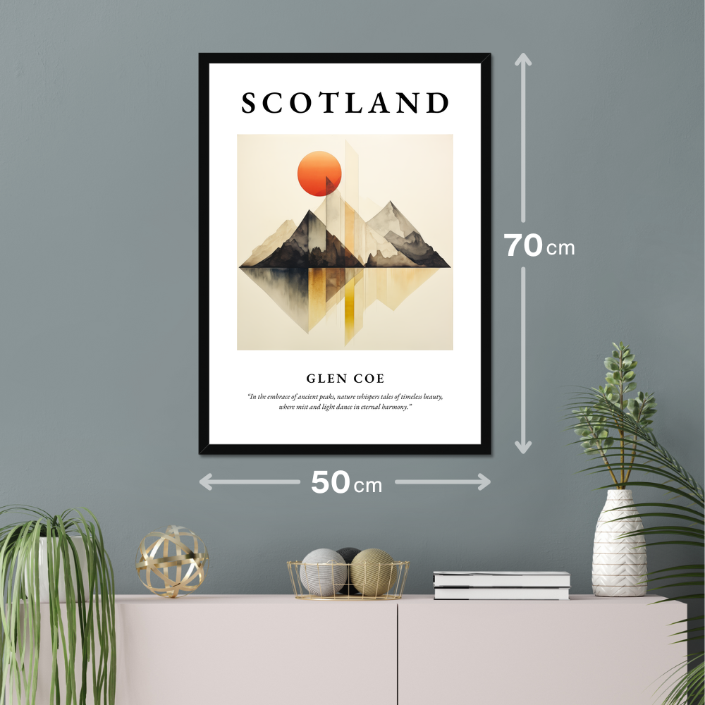 Poster of Glen Coe hanging on a wall