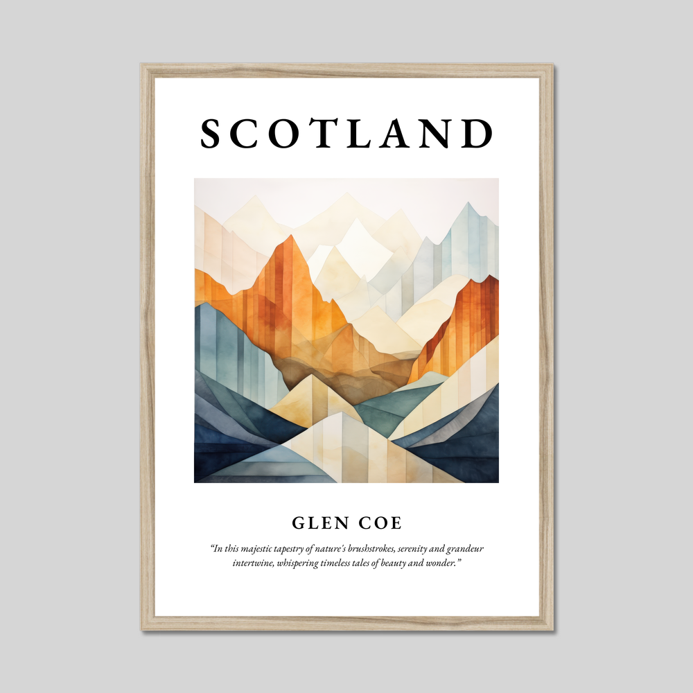 Poster in a natural frame with the word Scotland