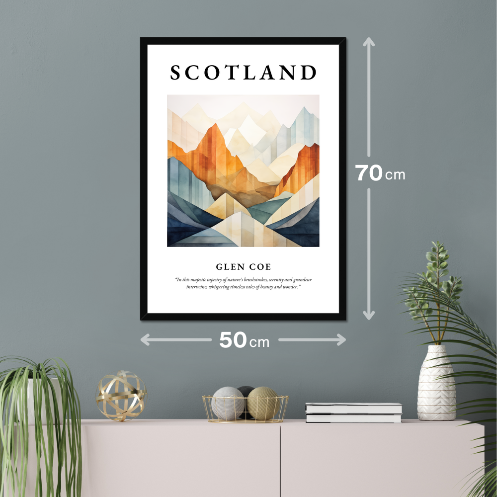 Poster of Glen Coe hanging on a wall