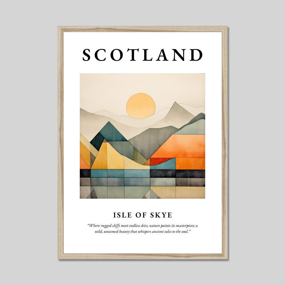 Poster in a natural frame with the word Scotland