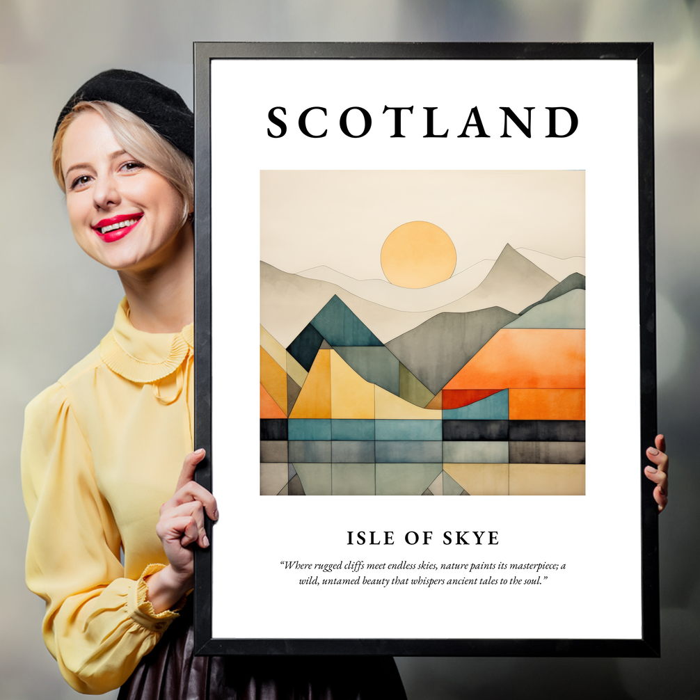 Person holding a poster of Isle of Skye