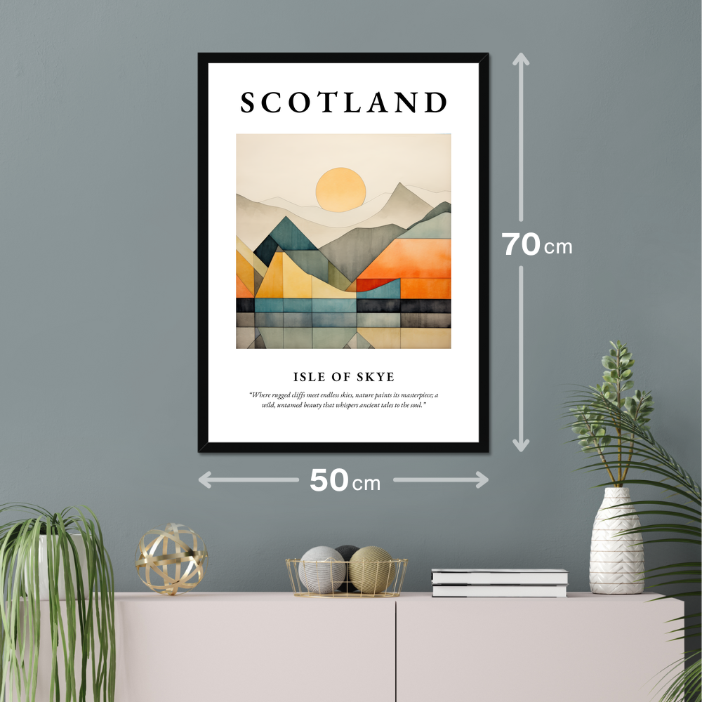 Poster of Isle of Skye hanging on a wall