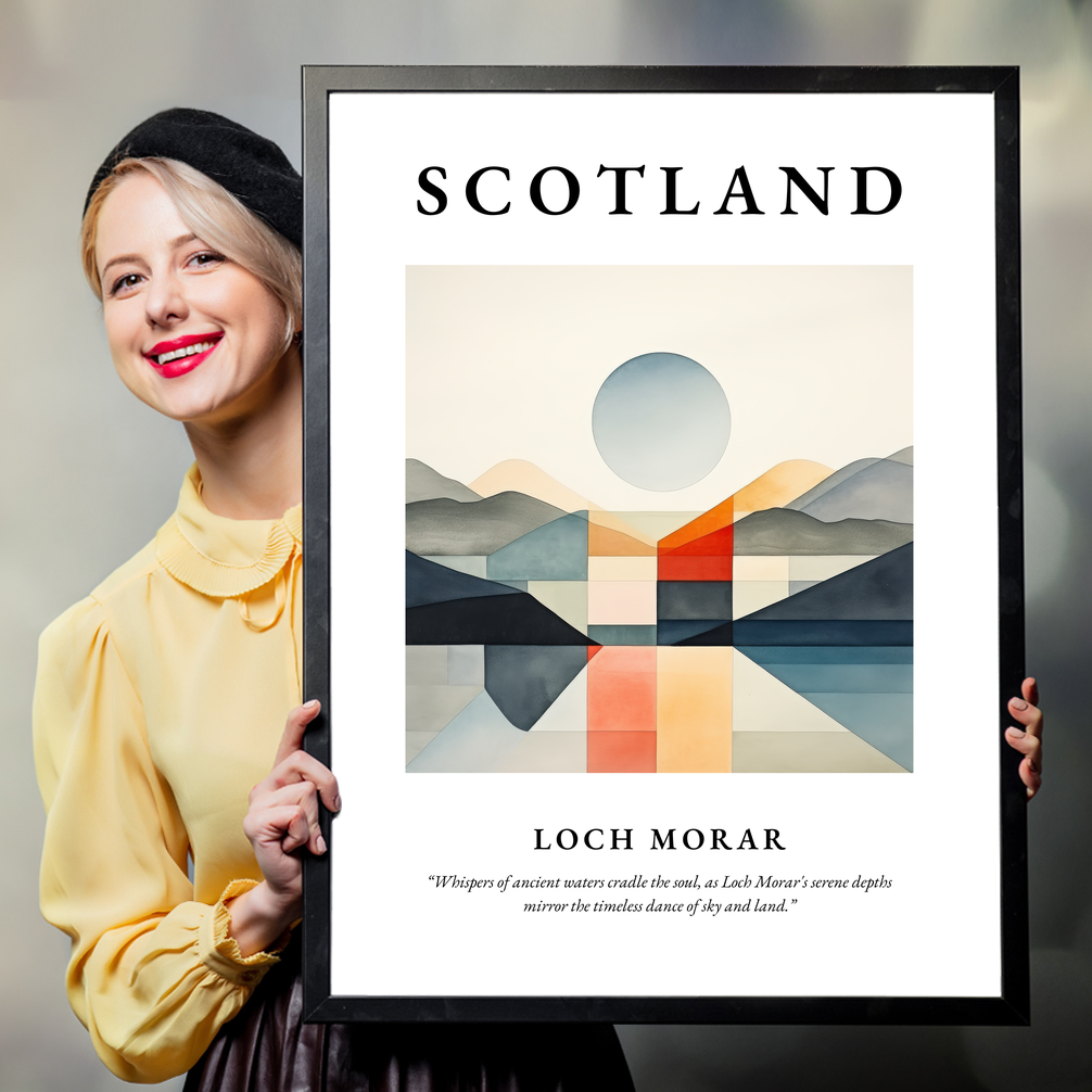 Person holding a poster of Loch Morar