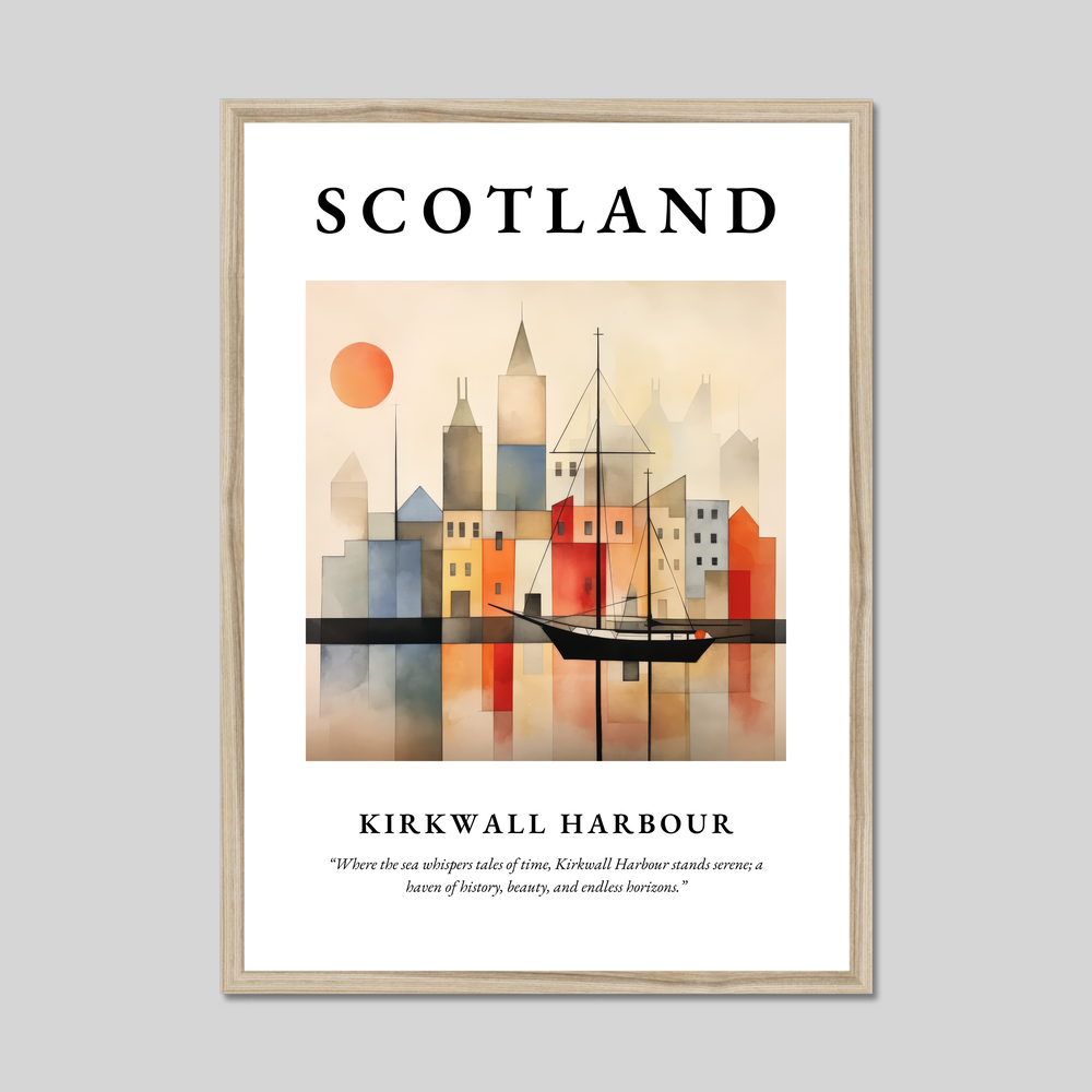 Poster in a natural frame with the word Scotland