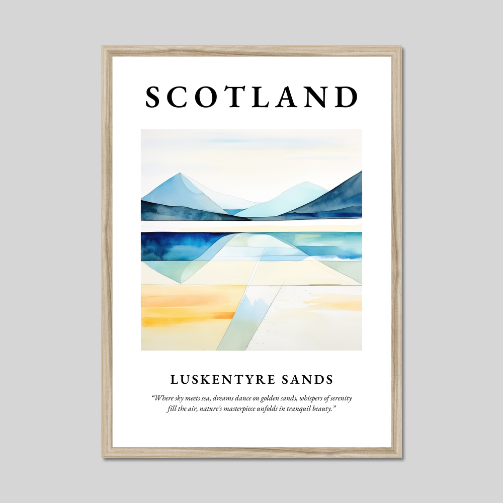 Poster in a natural frame with the word Scotland