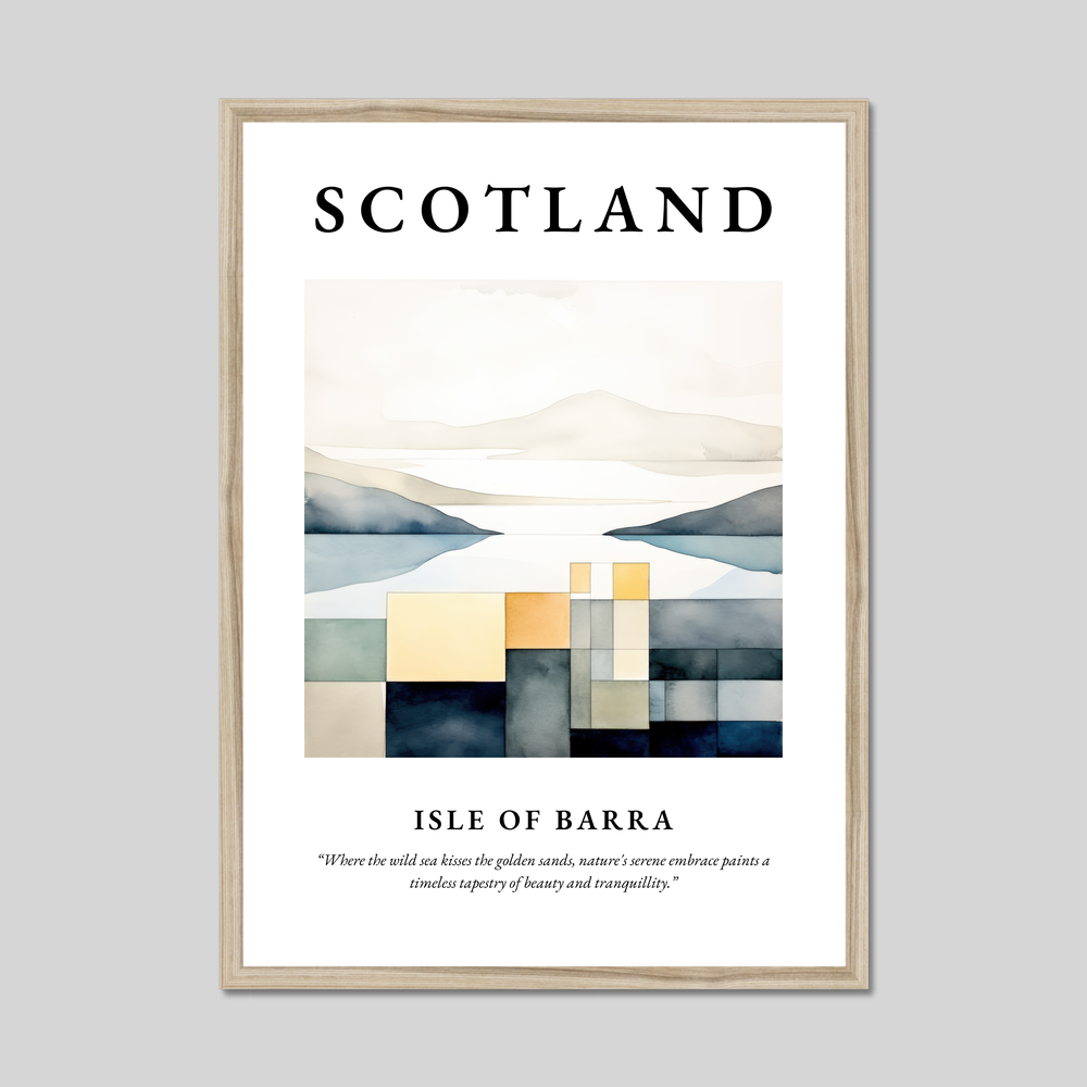 Poster in a natural frame with the word Scotland