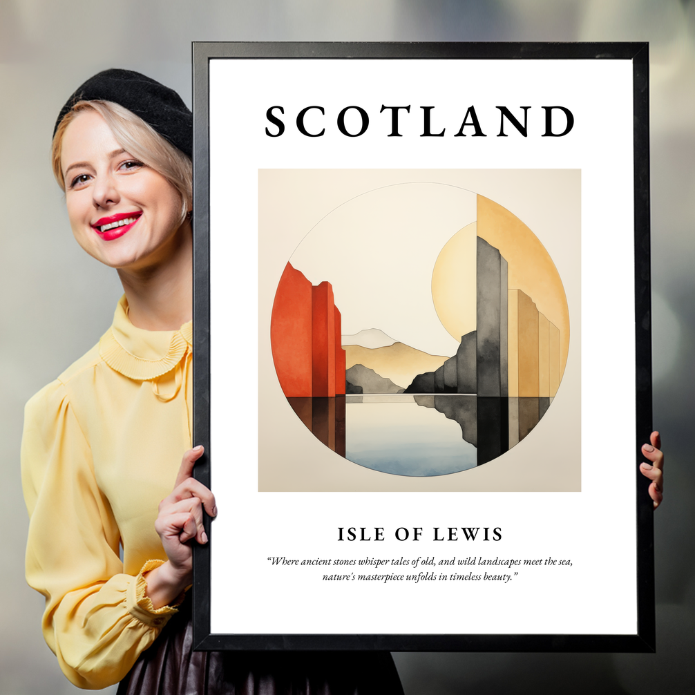 Person holding a poster of Isle of Lewis