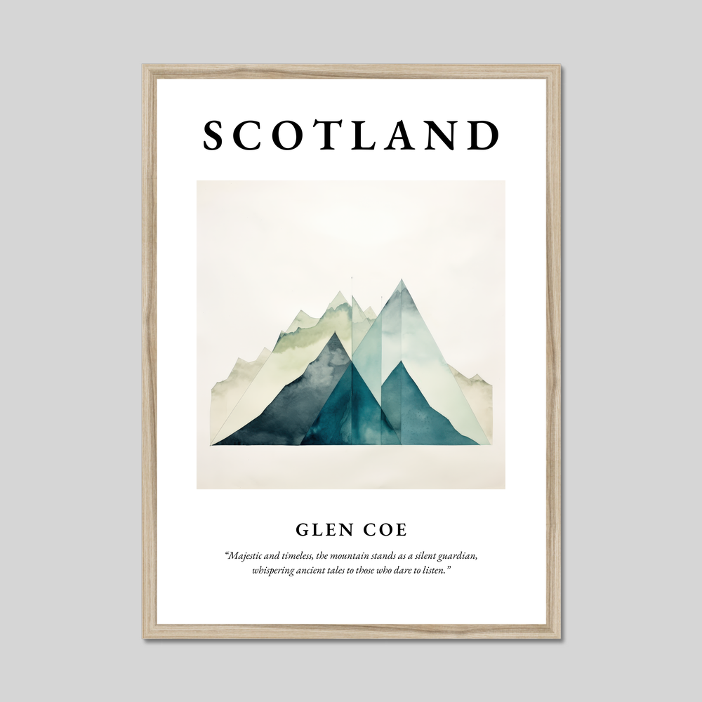 Poster in a natural frame with the word Scotland