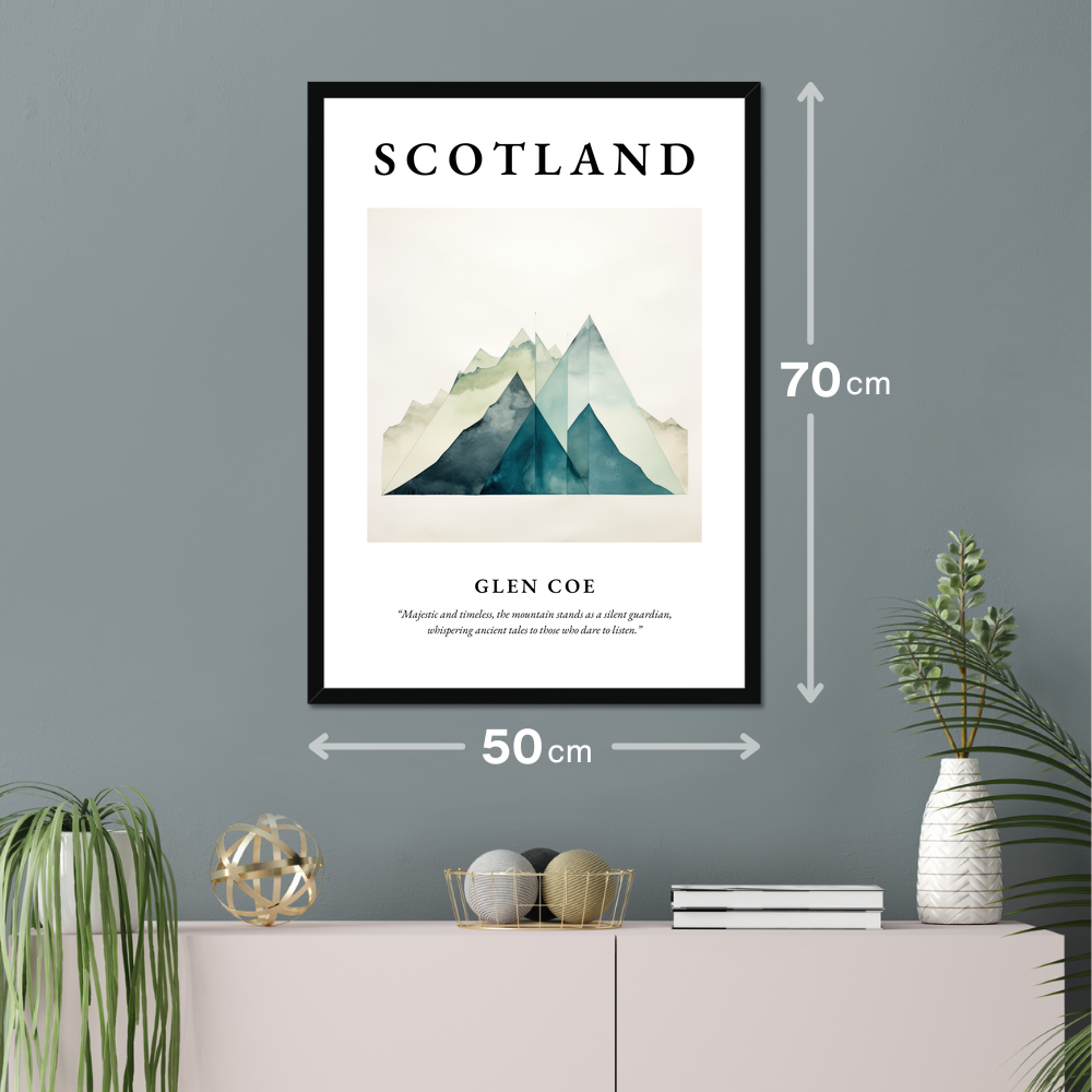 Poster of Glen Coe hanging on a wall