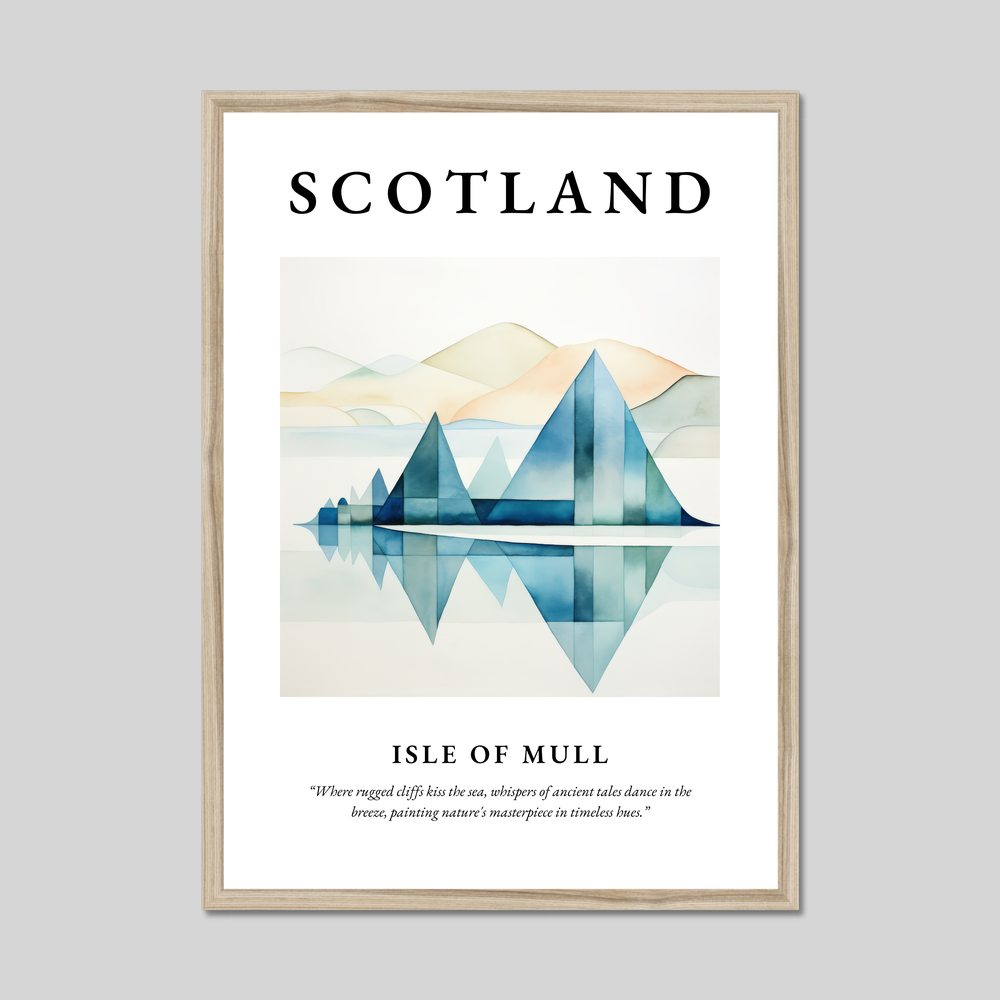 Poster in a natural frame with the word Scotland