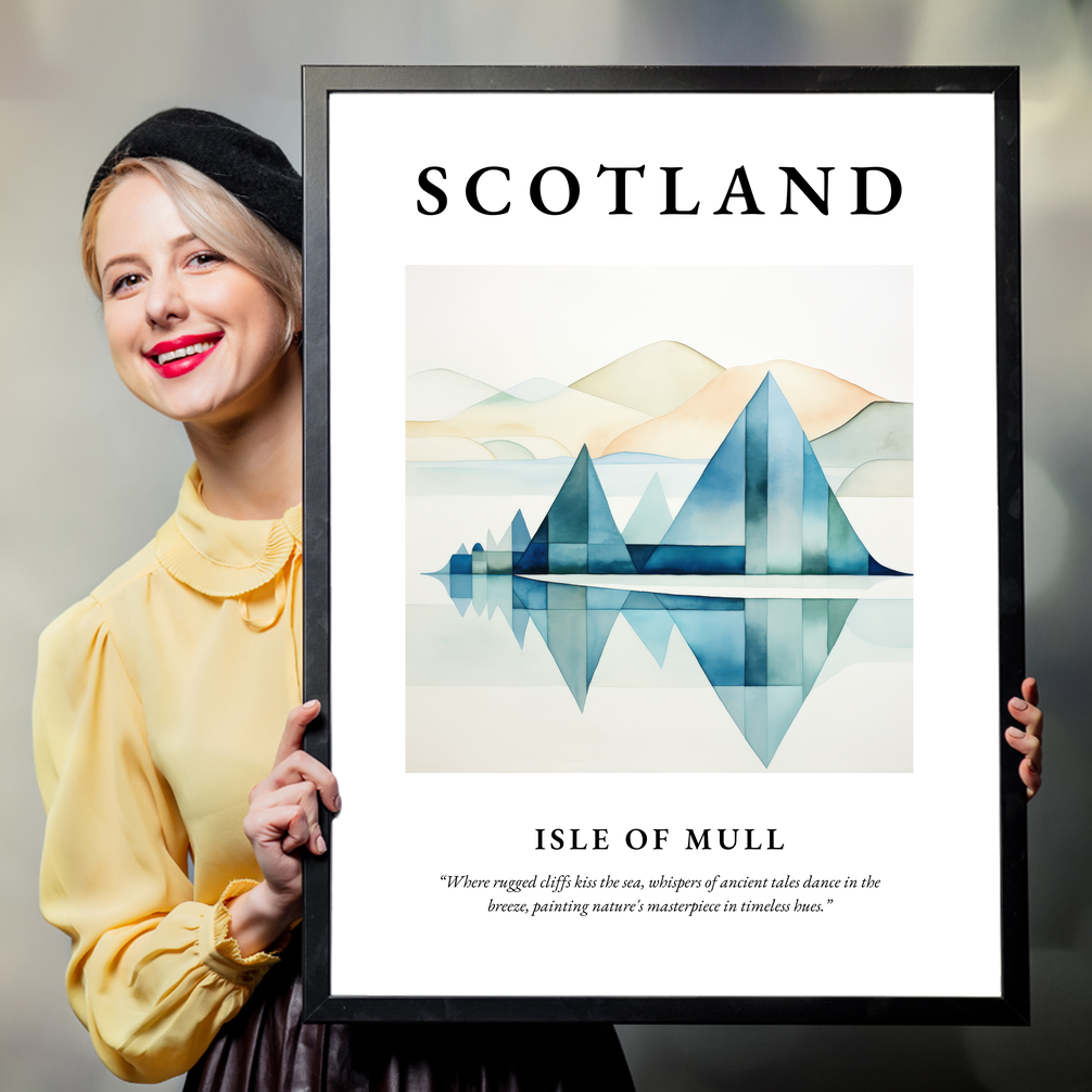 Person holding a poster of Isle of Mull