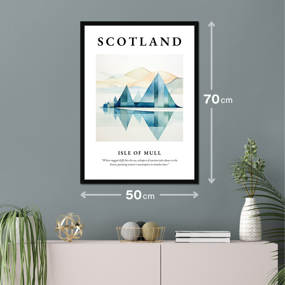 Poster of Isle of Mull hanging on a wall