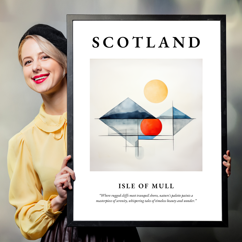 Person holding a poster of Isle of Mull