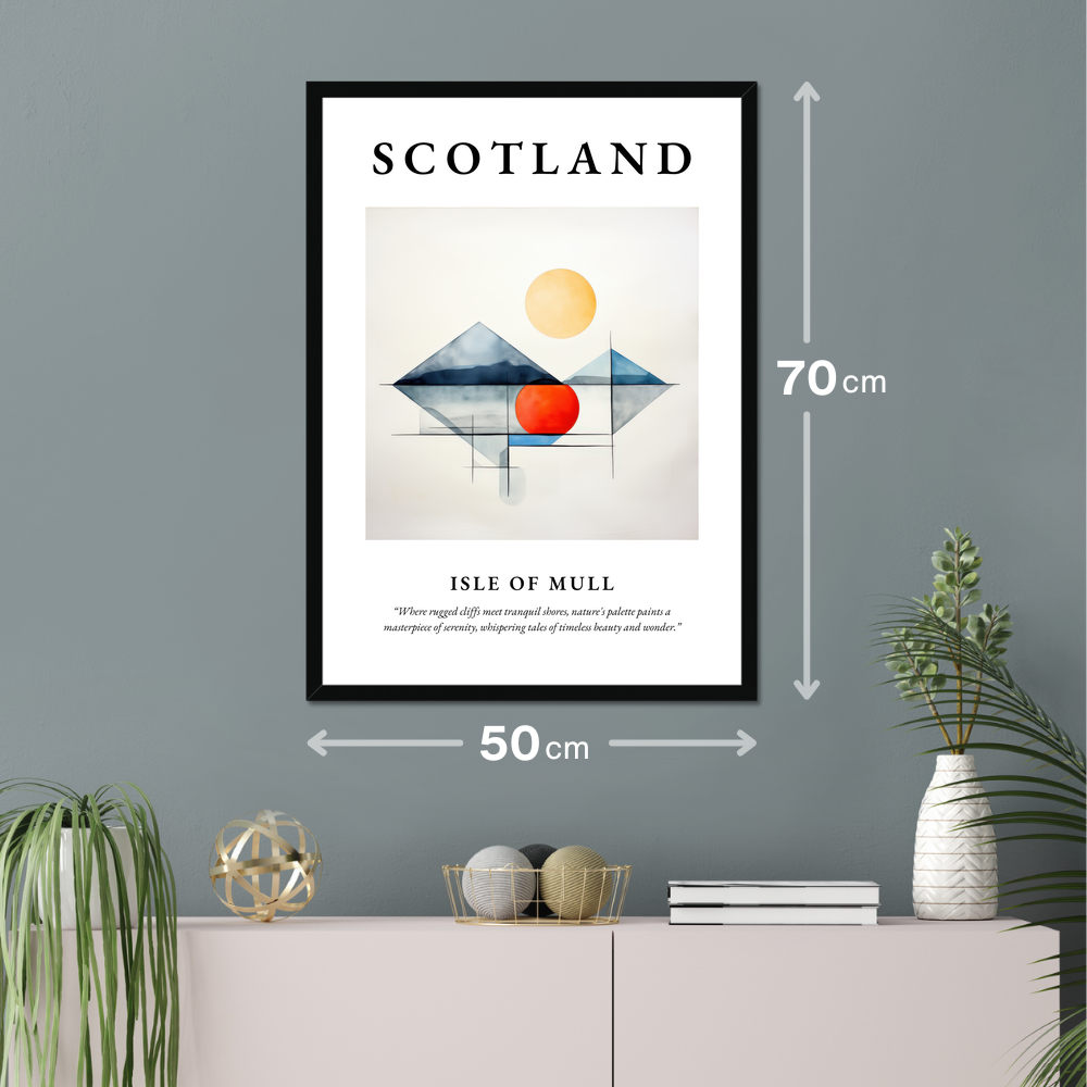 Poster of Isle of Mull hanging on a wall