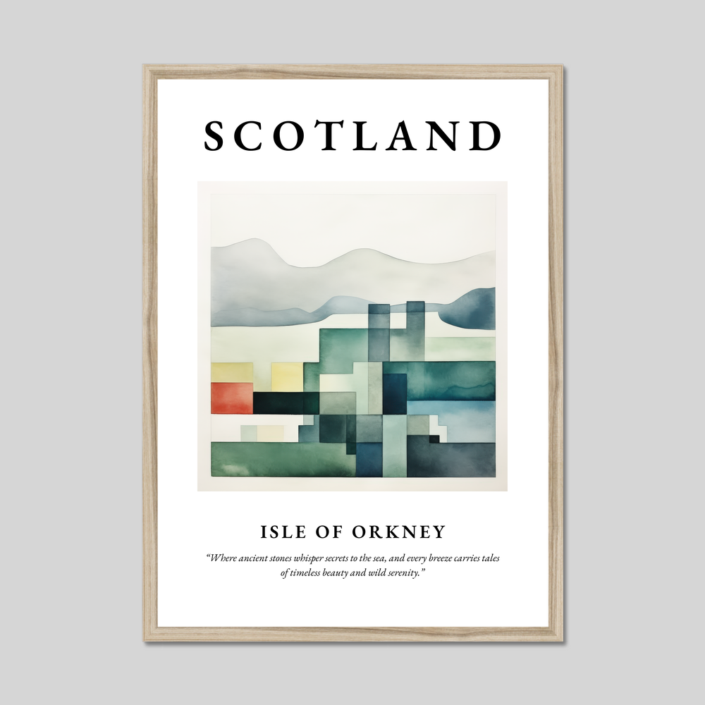 Poster in a natural frame with the word Scotland