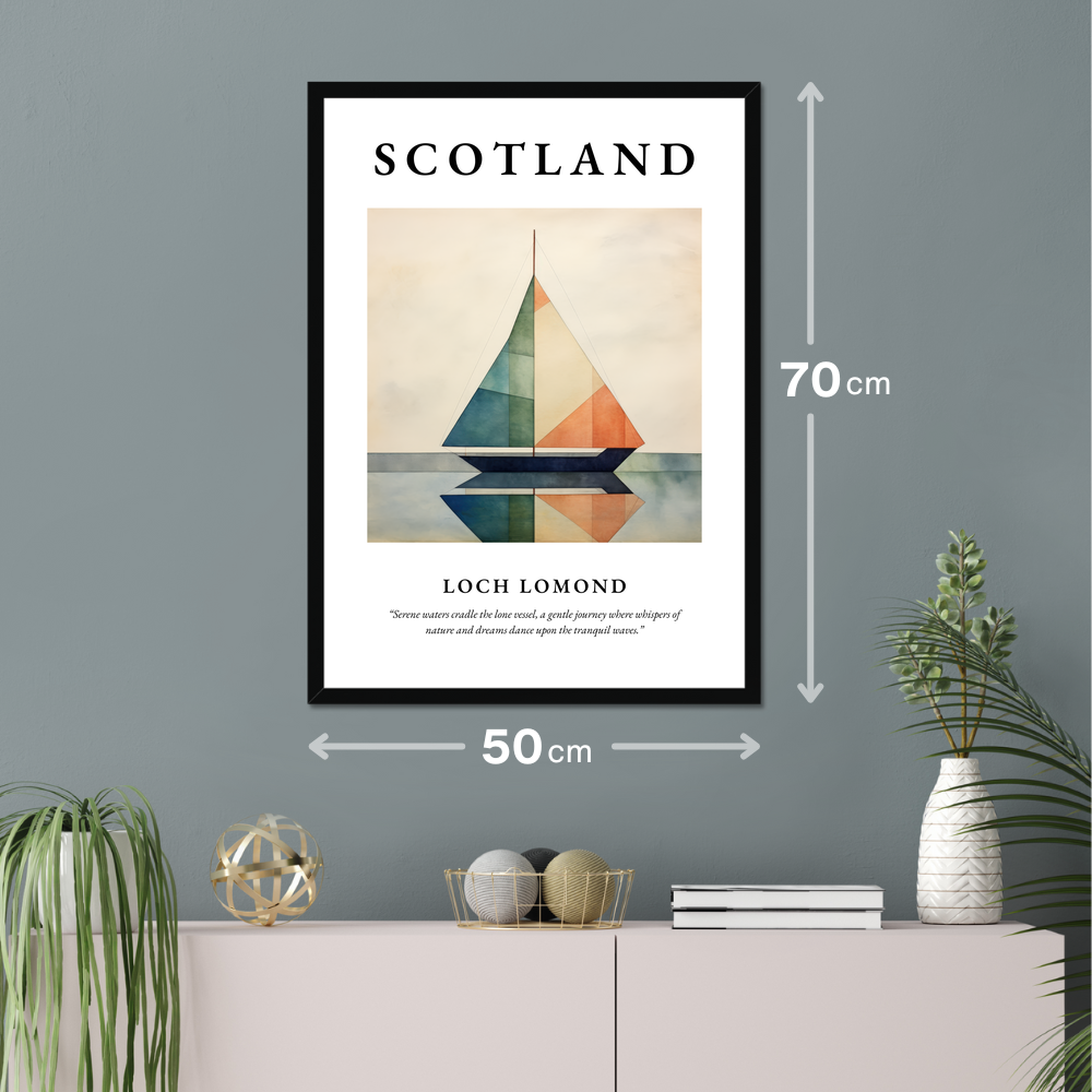 Poster of Loch Lomond hanging on a wall