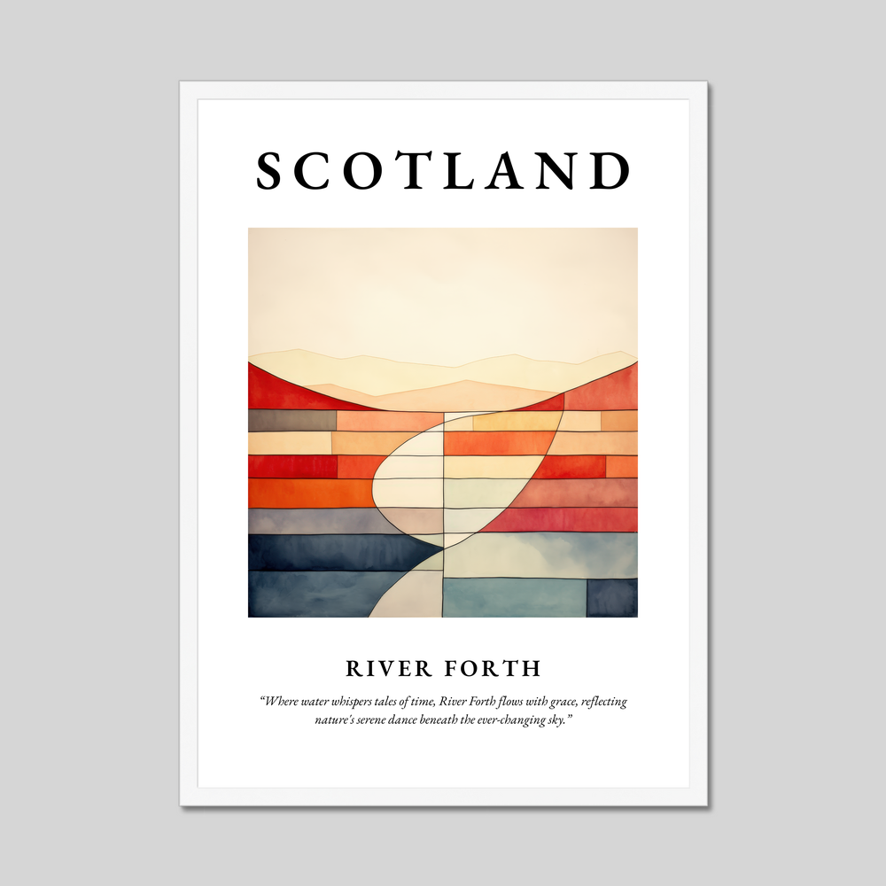 Poster in a white frame with the word Scotland