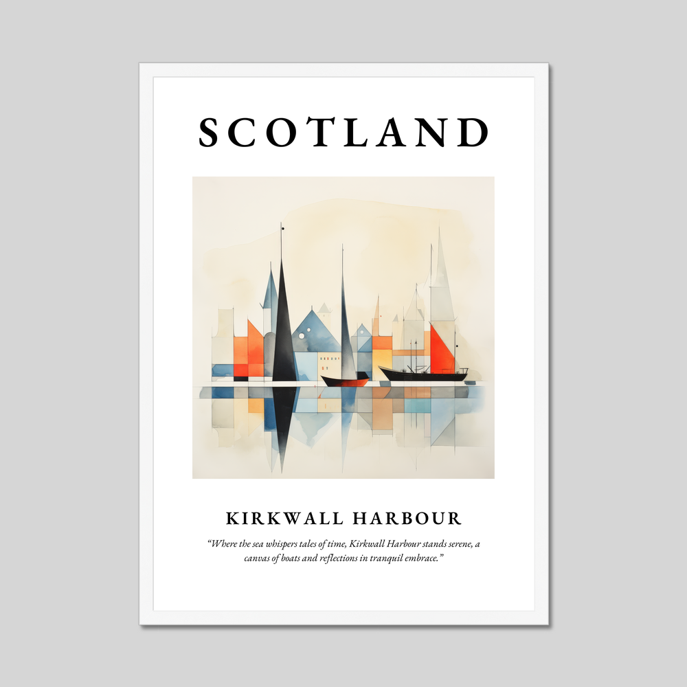 Poster in a white frame with the word Scotland