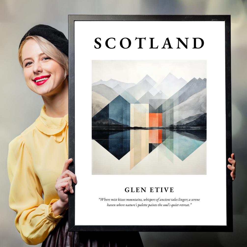 Person holding a poster of Glen Etive